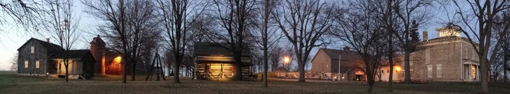 The six buildings that the Sheboygan History Museum operates are visible in this twilight photo